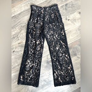 black lace pants sexy size‎ 8 nude full pant liner under